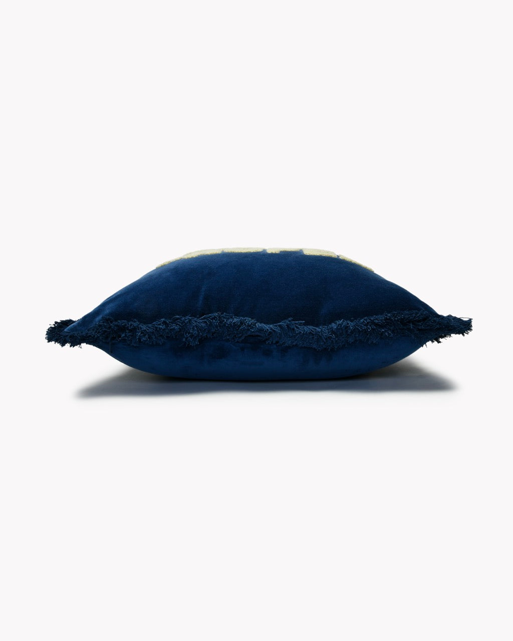 SAINT TROPEZ Cushion 100% Cotton Velvet Tufted 50×50 cm Navy & Oyster