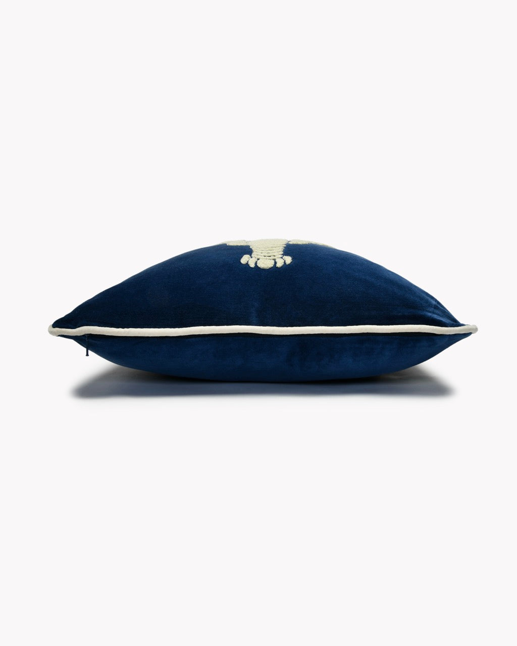 Coussin Velours Homard Tufté