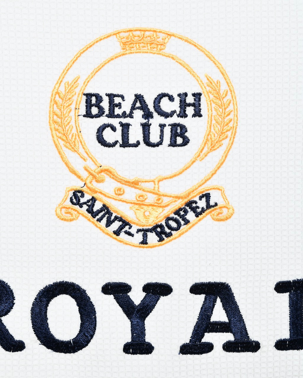 Honeycomb Fouta Embroidered ROYAL BEACH CLUB - 100% Premium Cotton 90×190 cm