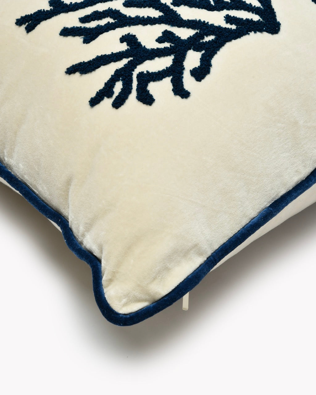 Coussin Velours Étoile Corail