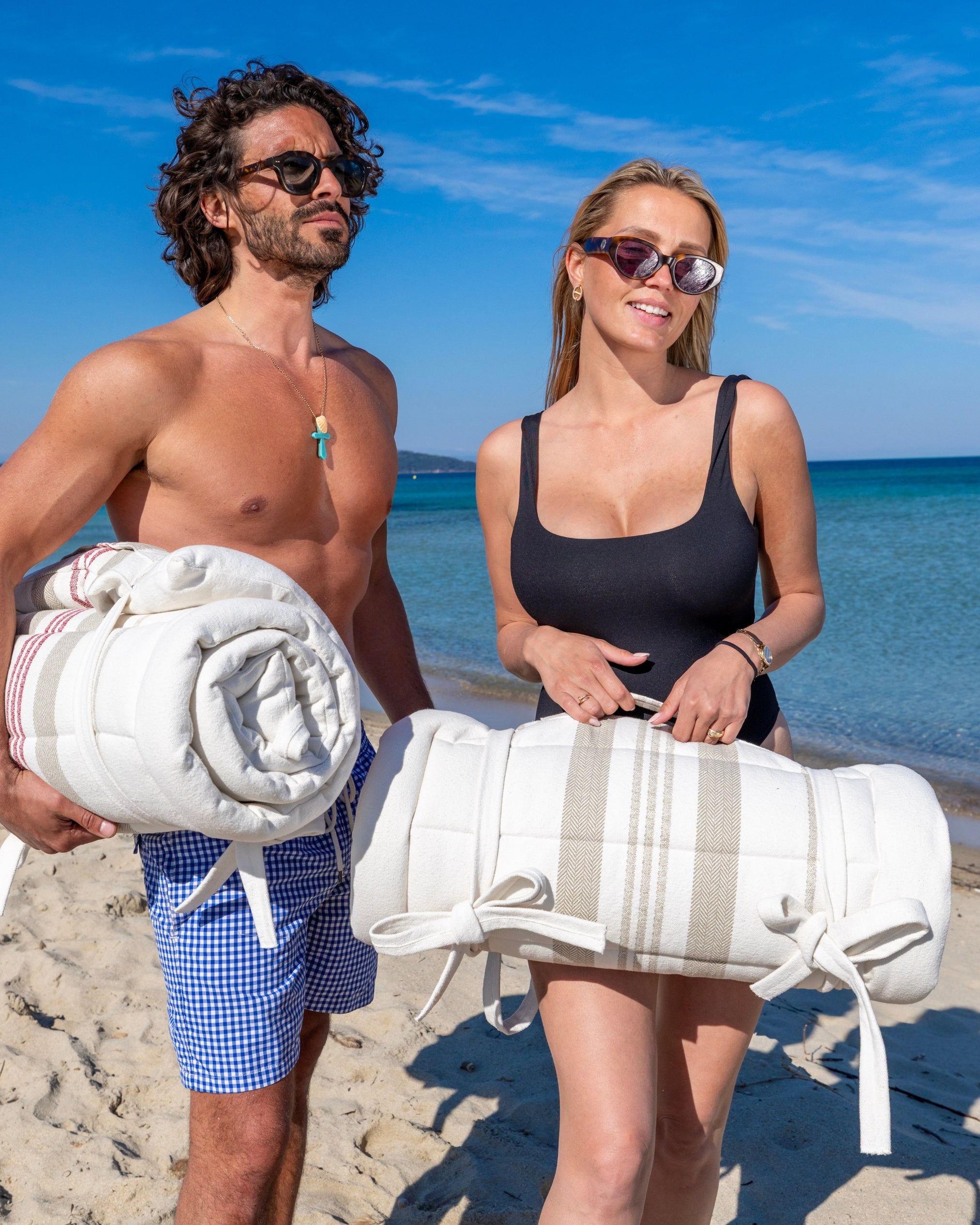 Lot de 2 matelas de plage Restanque | Enroulable & Transportable