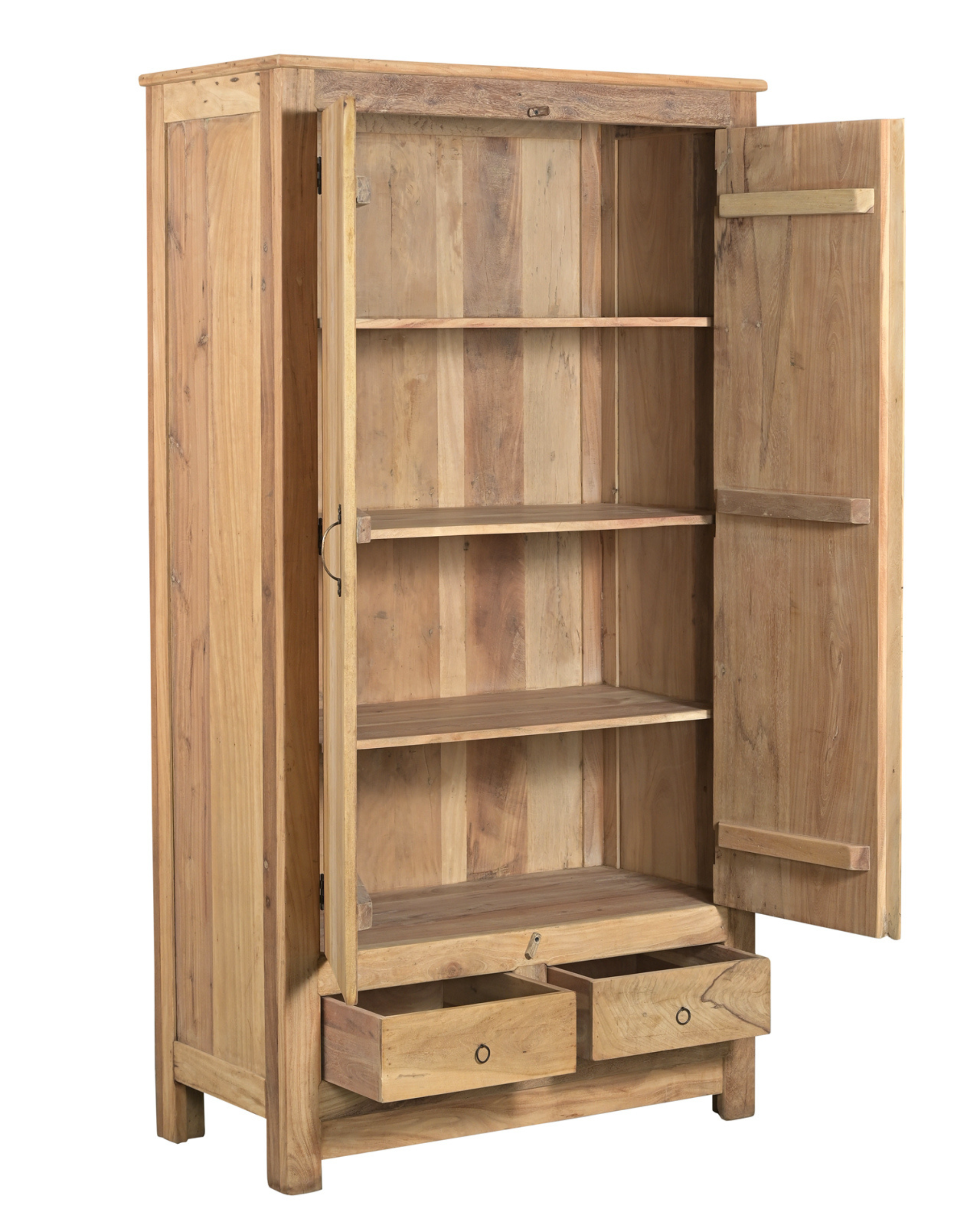 Armoire artisanale en bois – 2 portes & 2 tiroirs (pièce unique)