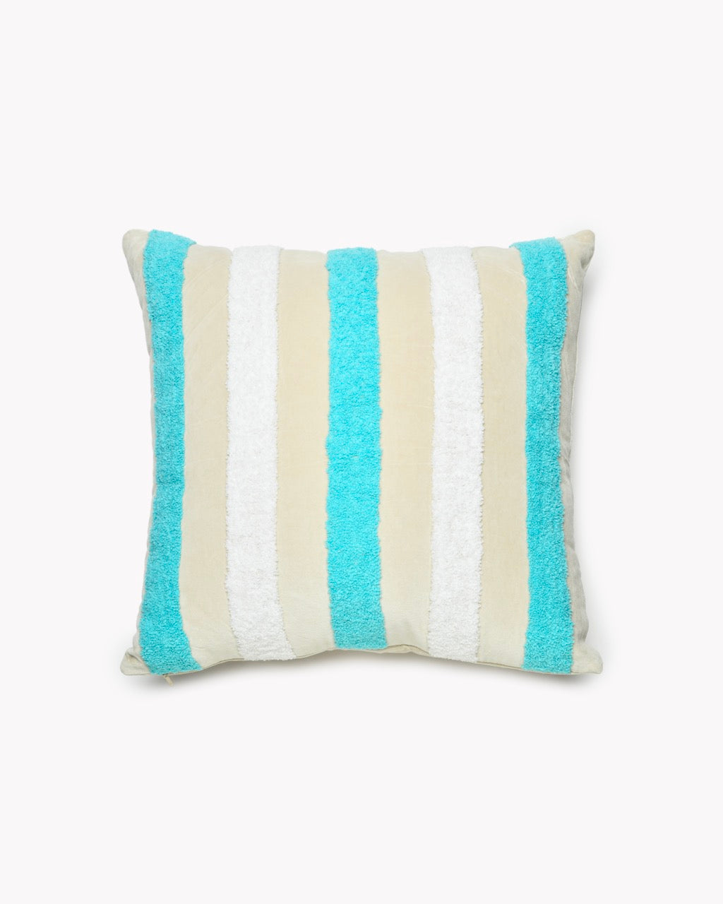 RAYURES Cushion 100% Cotton Velvet Tufted Navy Oyster White 50x50 cm