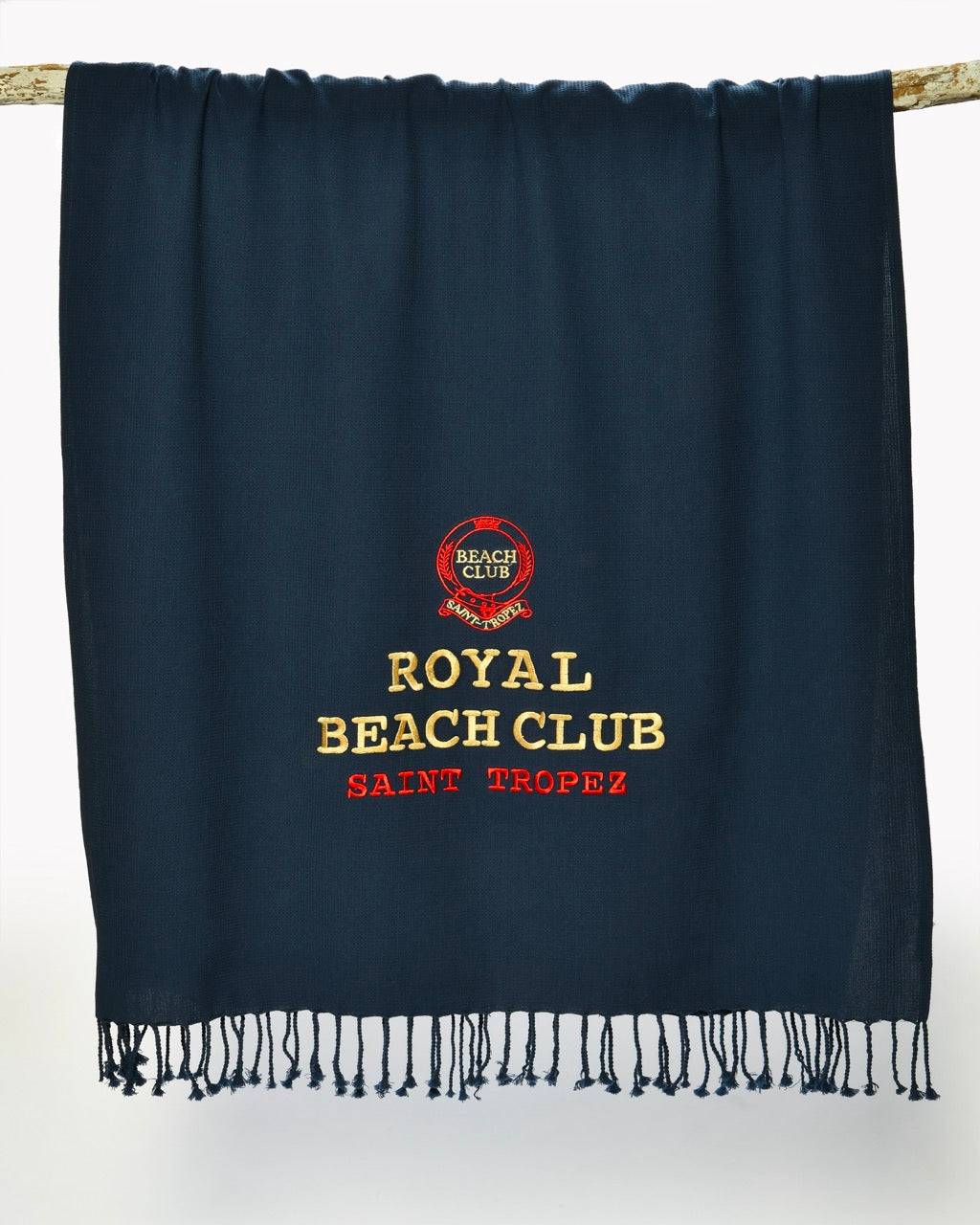 Honeycomb Fouta Embroidered ROYAL BEACH CLUB - 100% Premium Cotton 90×190 cm