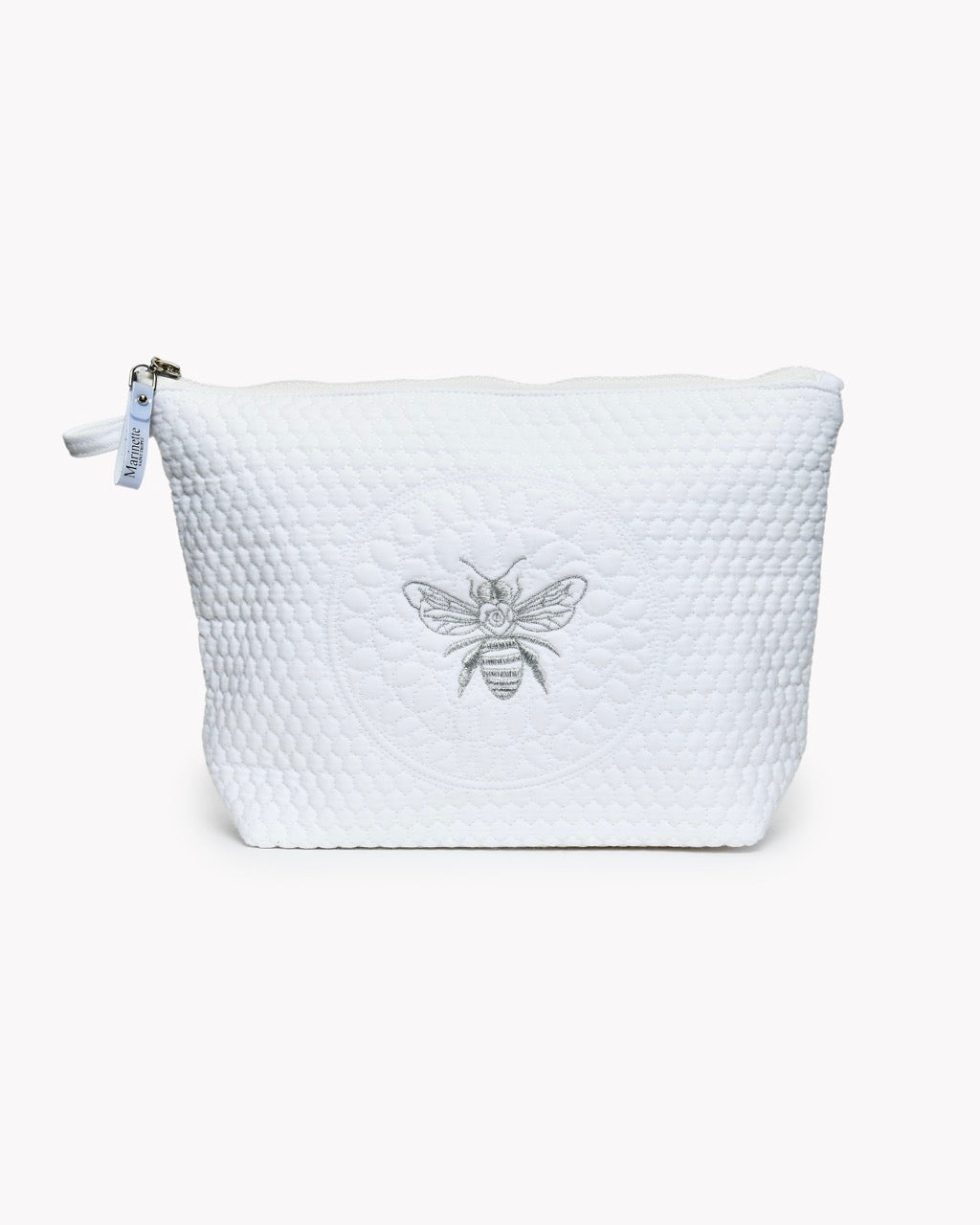 MAYA Embroidered Bee Toiletry Bag - Large Model 100% Quilted Cotton | 30×20×9 cm