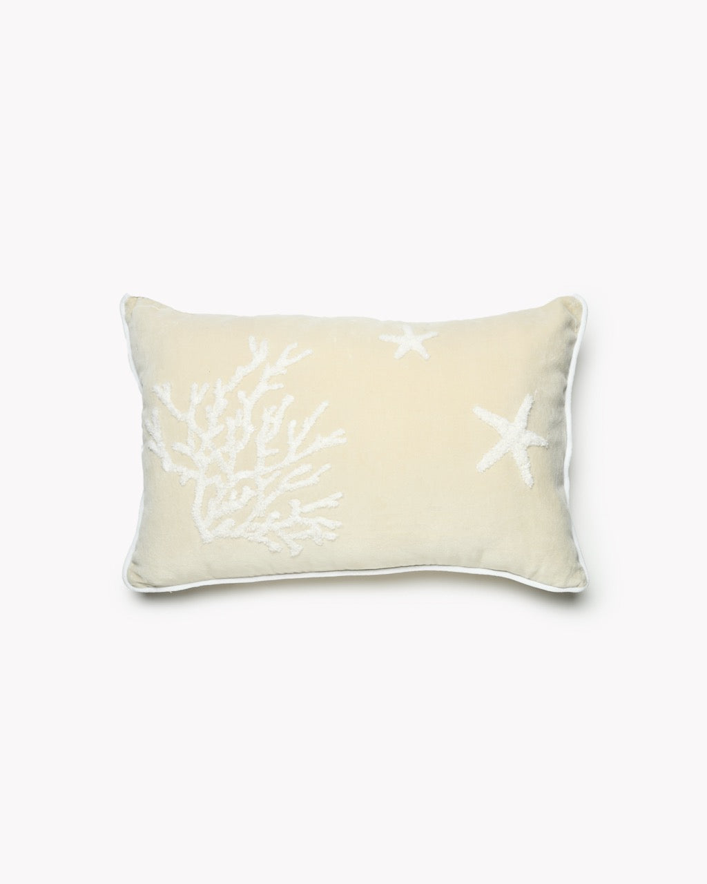 Coussin Rectangle Velours Coraux & Étoiles de Mer