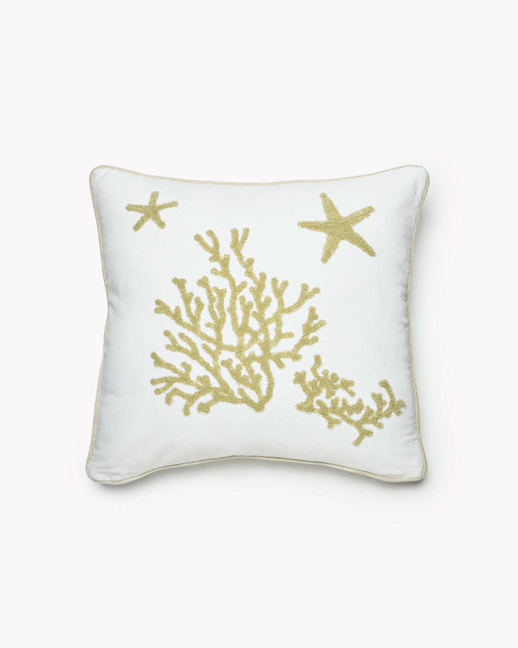 Coussin Velours Étoile Corail