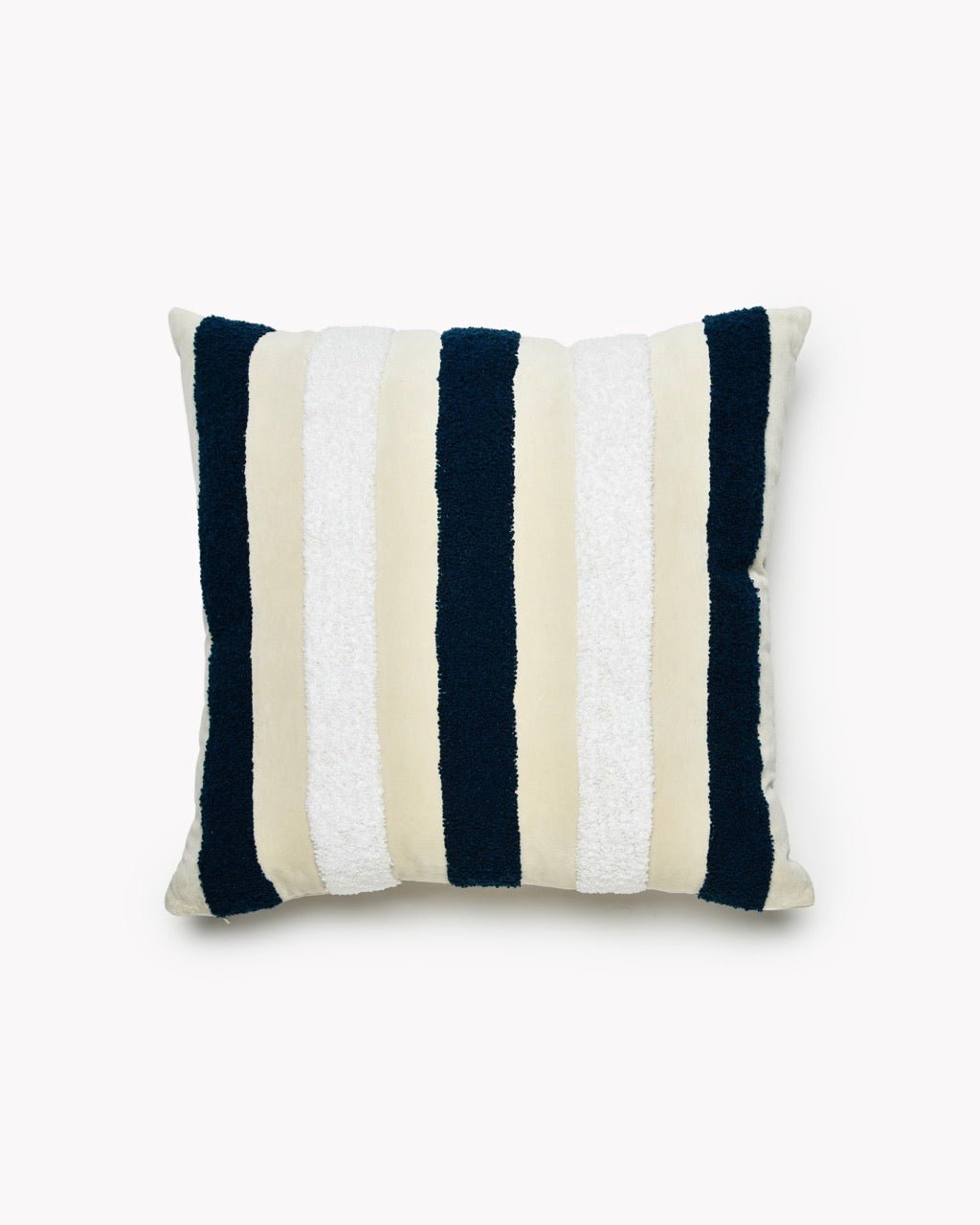 Coussin RAYURES 100% Coton Velvet Tufté - Marinette Saint-Tropez