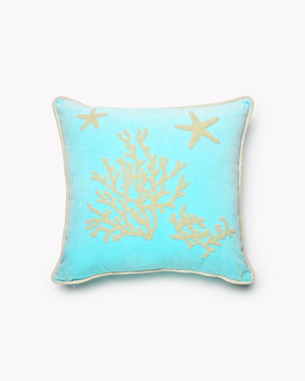 Coussin Velours Étoile Corail - Marinette Saint-Tropez