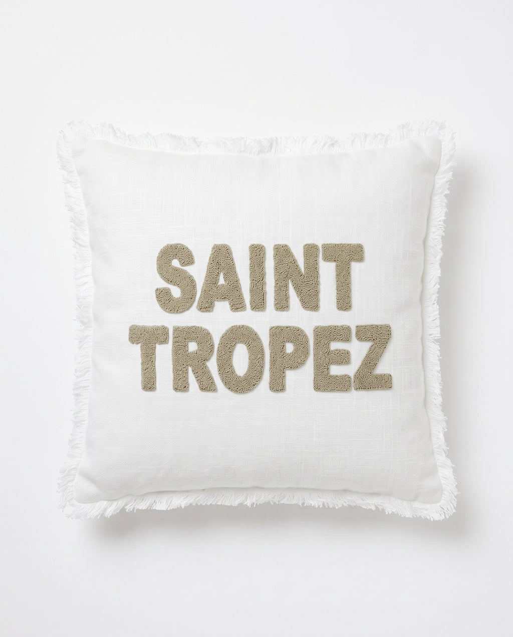 SAINT TROPEZ Cushion 100% Cotton Velvet Tufted 50×50 cm Navy & Oyster