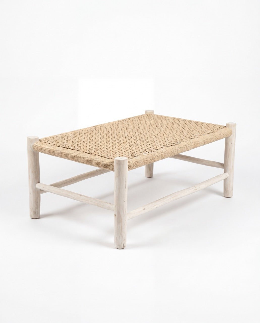 Ensemble salon en bois & corde tressée – 4 pièces (fait main) - Marinette Saint - Tropez