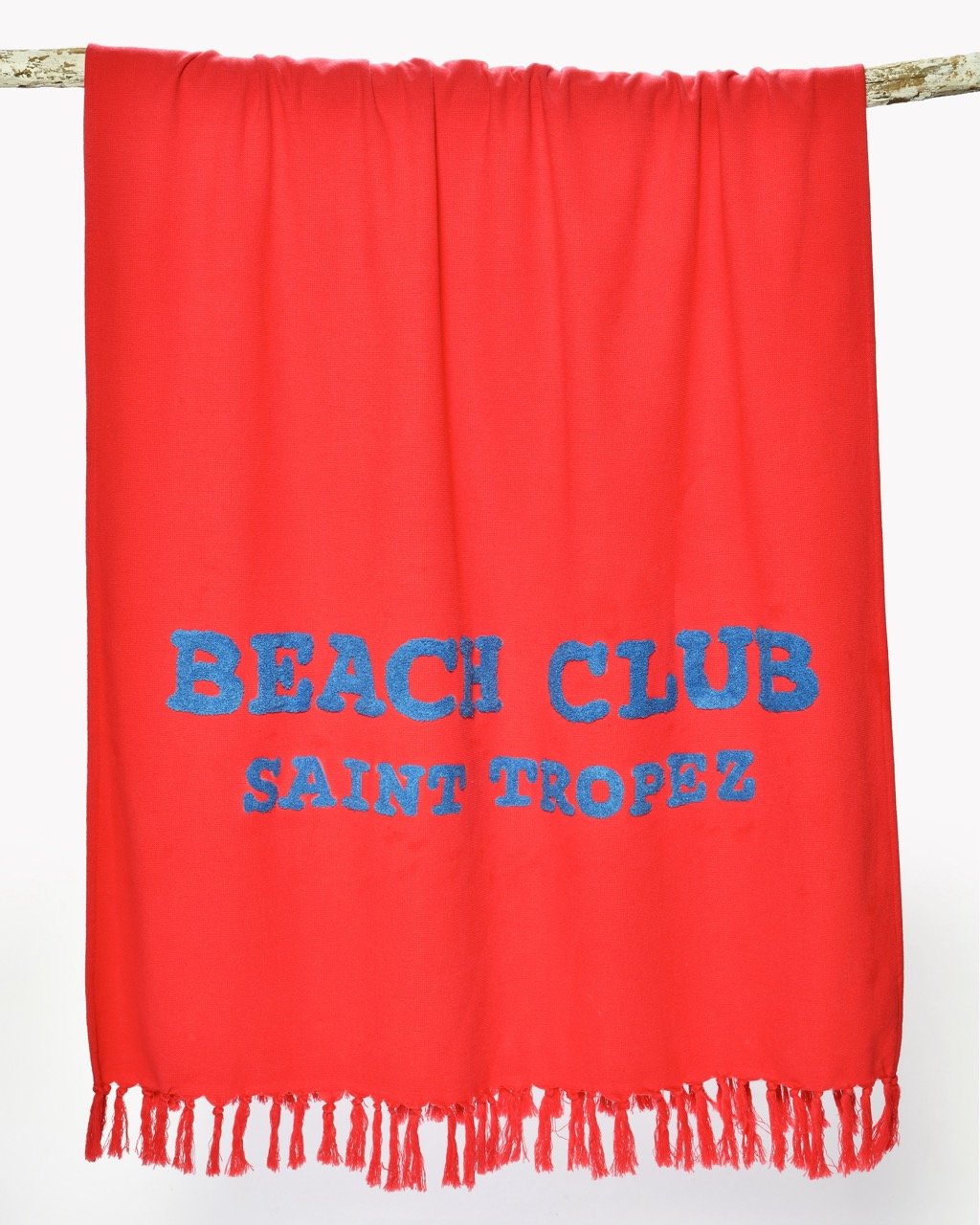 Fouta Éponge BEACH CLUB Saint Tropez - 100% Coton Lettrage Tufté 90×190 cm - Marinette Saint - Tropez