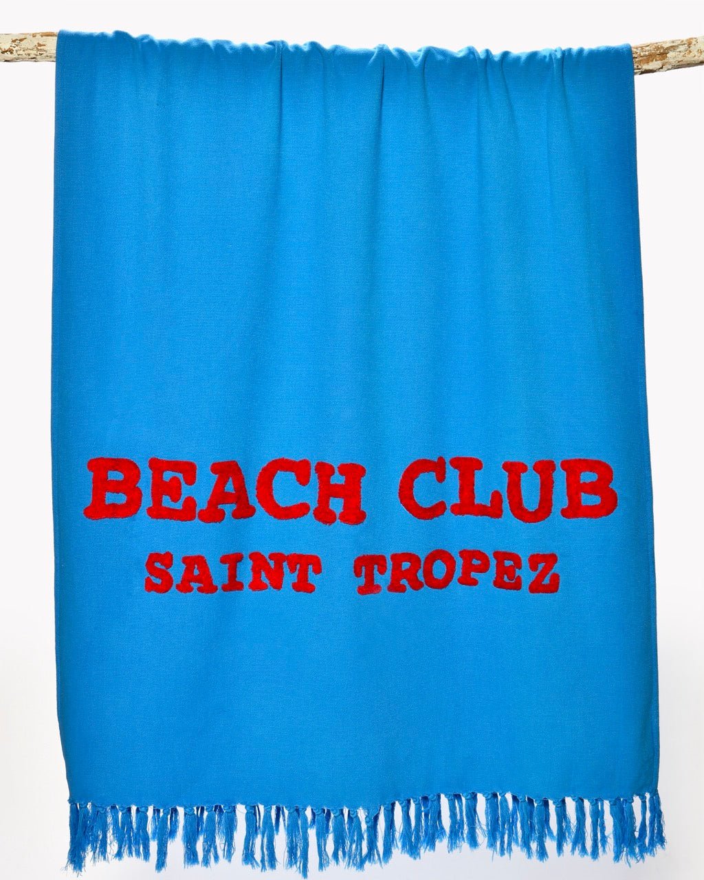 Fouta Éponge BEACH CLUB Saint Tropez - 100% Coton Lettrage Tufté 90×190 cm - Marinette Saint - Tropez