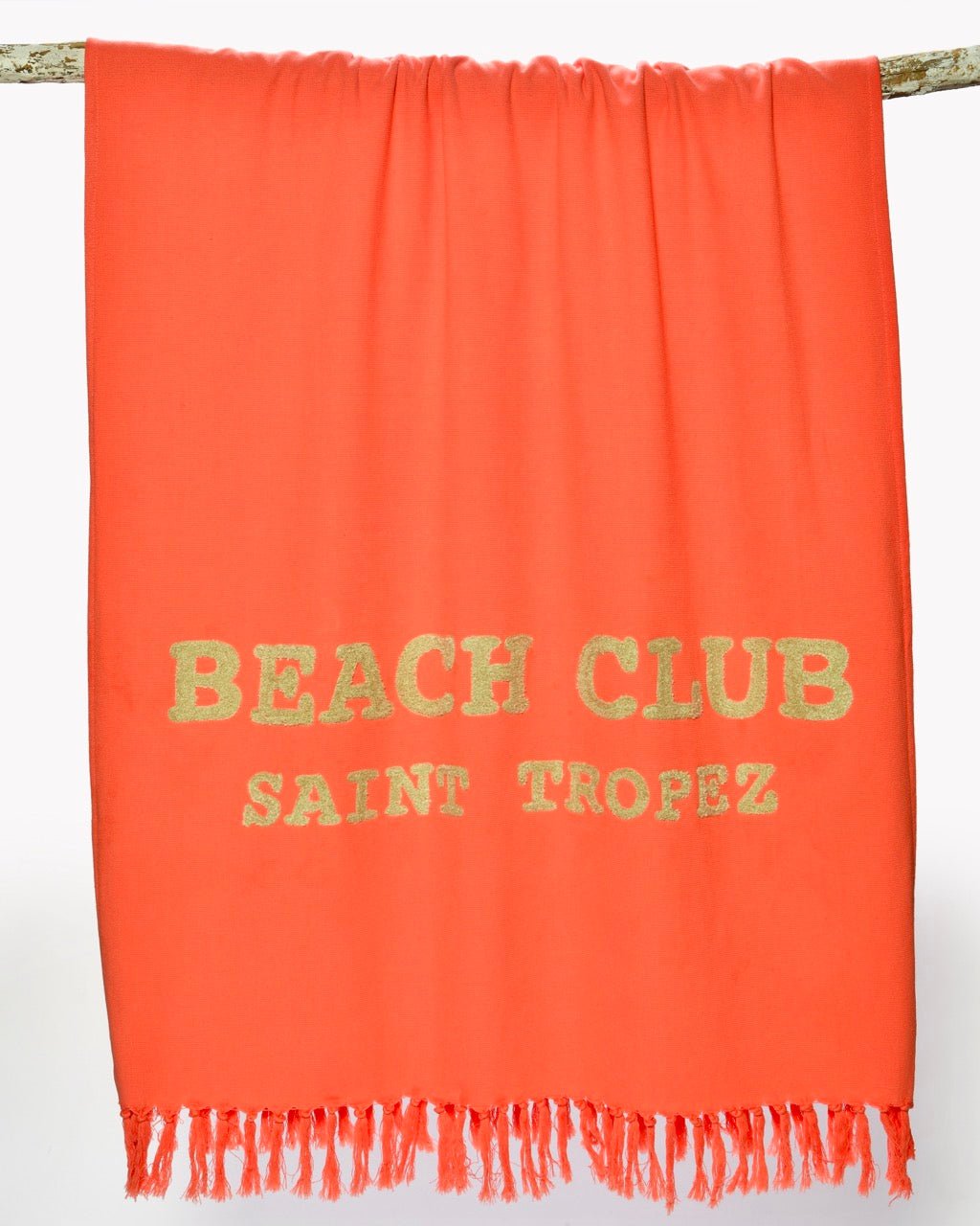Fouta Éponge BEACH CLUB Saint Tropez - 100% Coton Lettrage Tufté 90×190 cm - Marinette Saint - Tropez