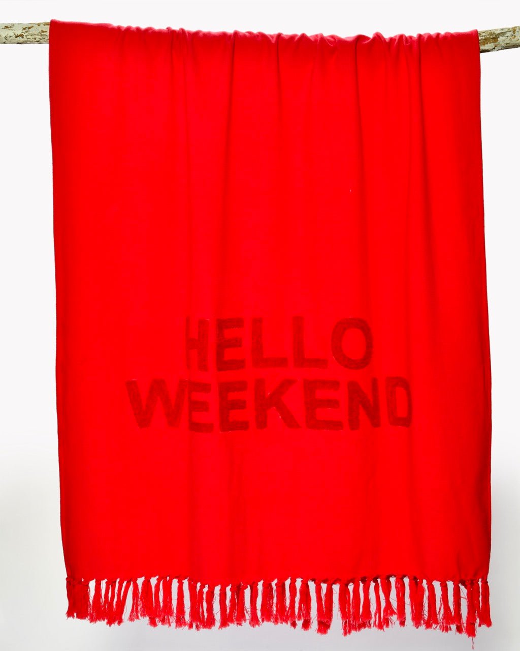Fouta Éponge HELLO WEEKEND - 100% Coton Lettrage Tufté 90×190 cm - Marinette Saint - Tropez