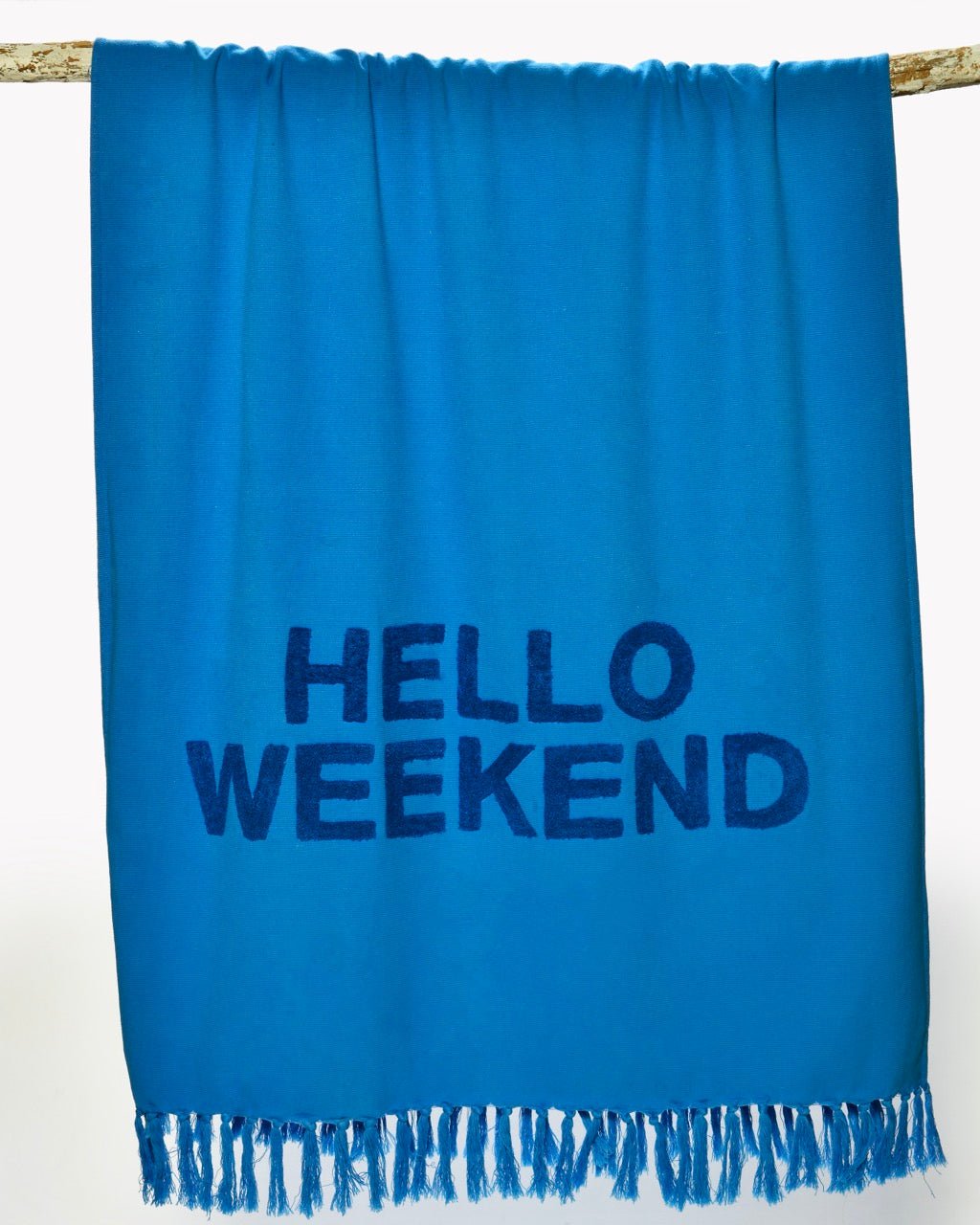 Fouta Éponge HELLO WEEKEND - 100% Coton Lettrage Tufté 90×190 cm - Marinette Saint - Tropez