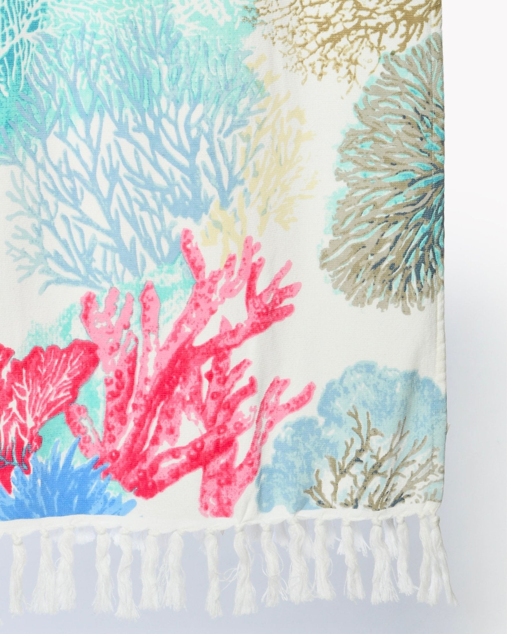 Fouta Éponge MALDIVES - 100% Coton Imprimé Coraux 90×190 cm - Marinette Saint - Tropez