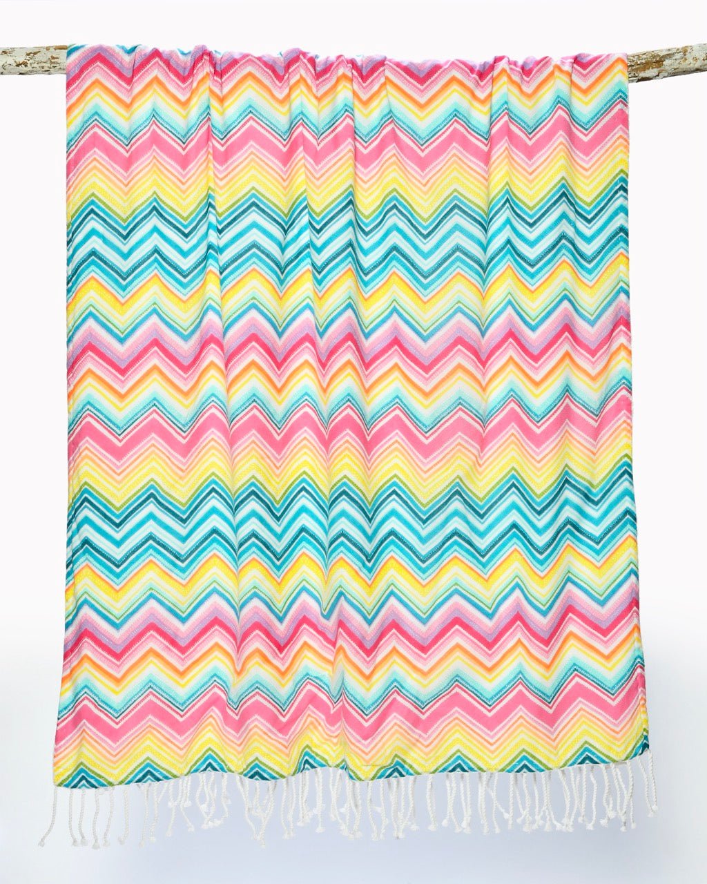 Fouta Illusion - 100% Coton Réversible Coton & Éponge | Motif Chevron 90×190 cm - Marinette Saint - Tropez