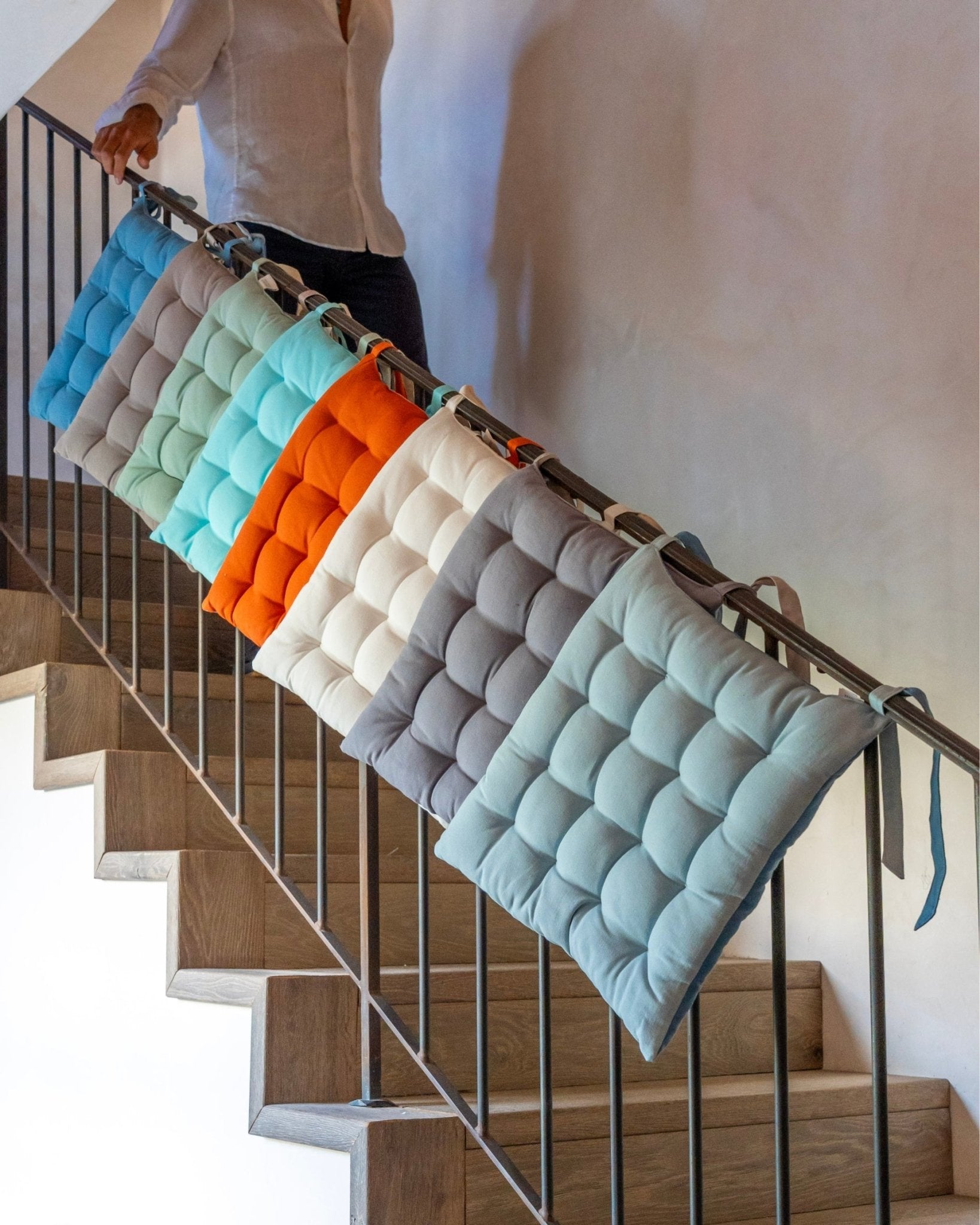 Galette de Chaise Carrée Bristol 100% Coton | 40x40cm - Marinette Saint - Tropez