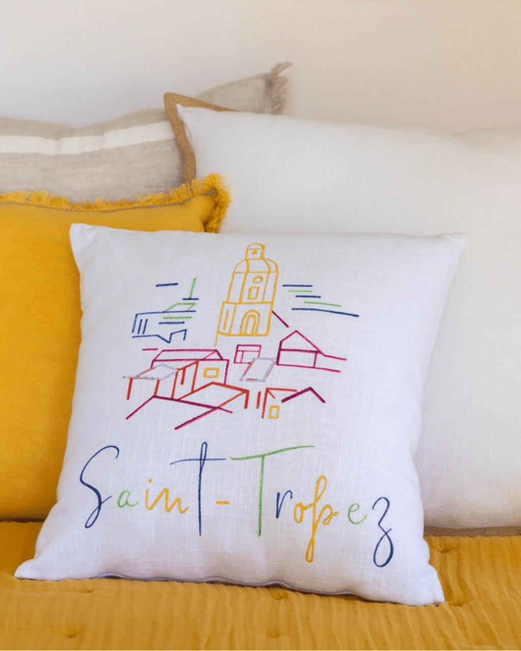 Housse de Coussin Citadelle — Illustration Saint - Tropez - Marinette Saint - Tropez