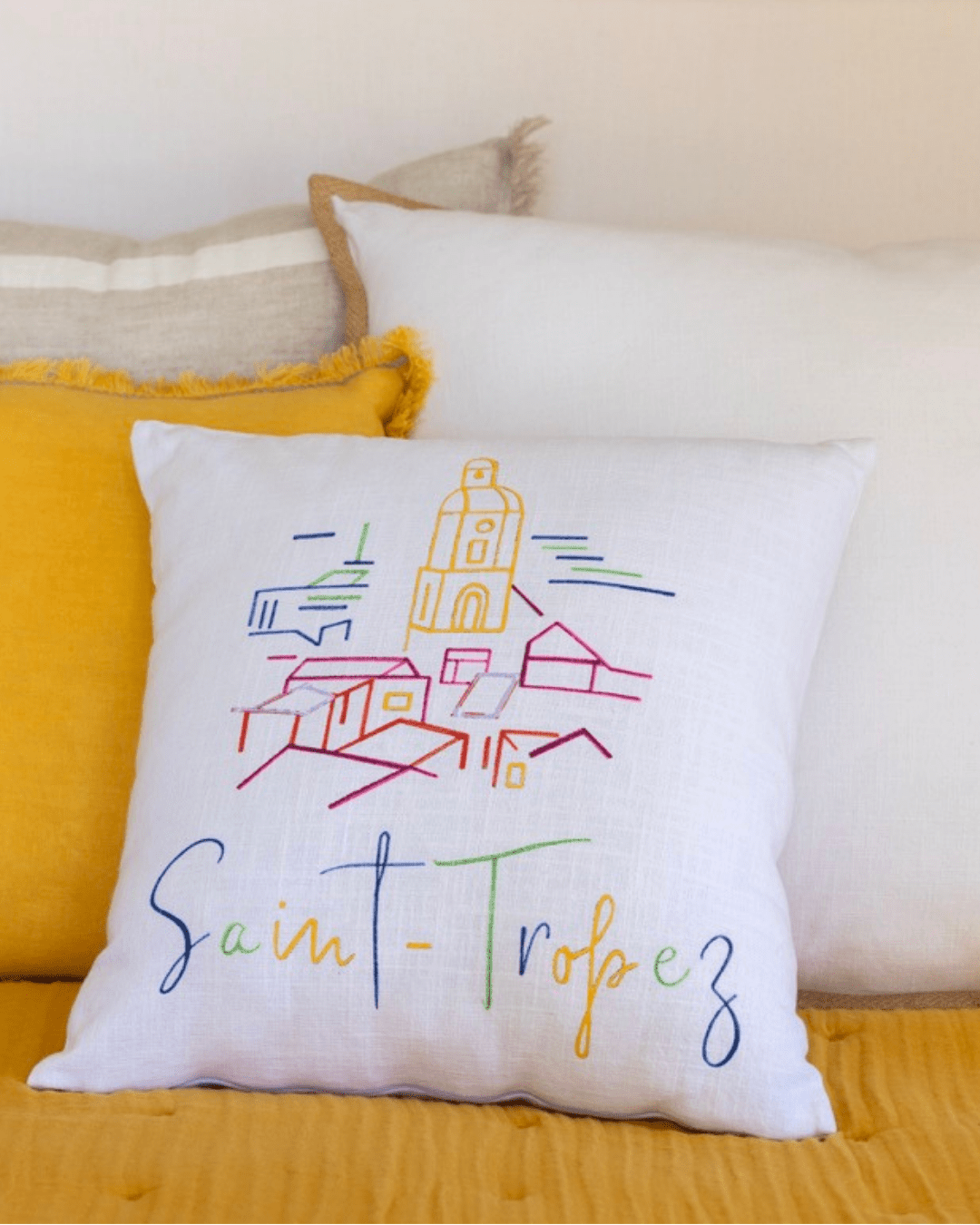Housse de Coussin Citadelle — Illustration Saint - Tropez - Marinette Saint - Tropez