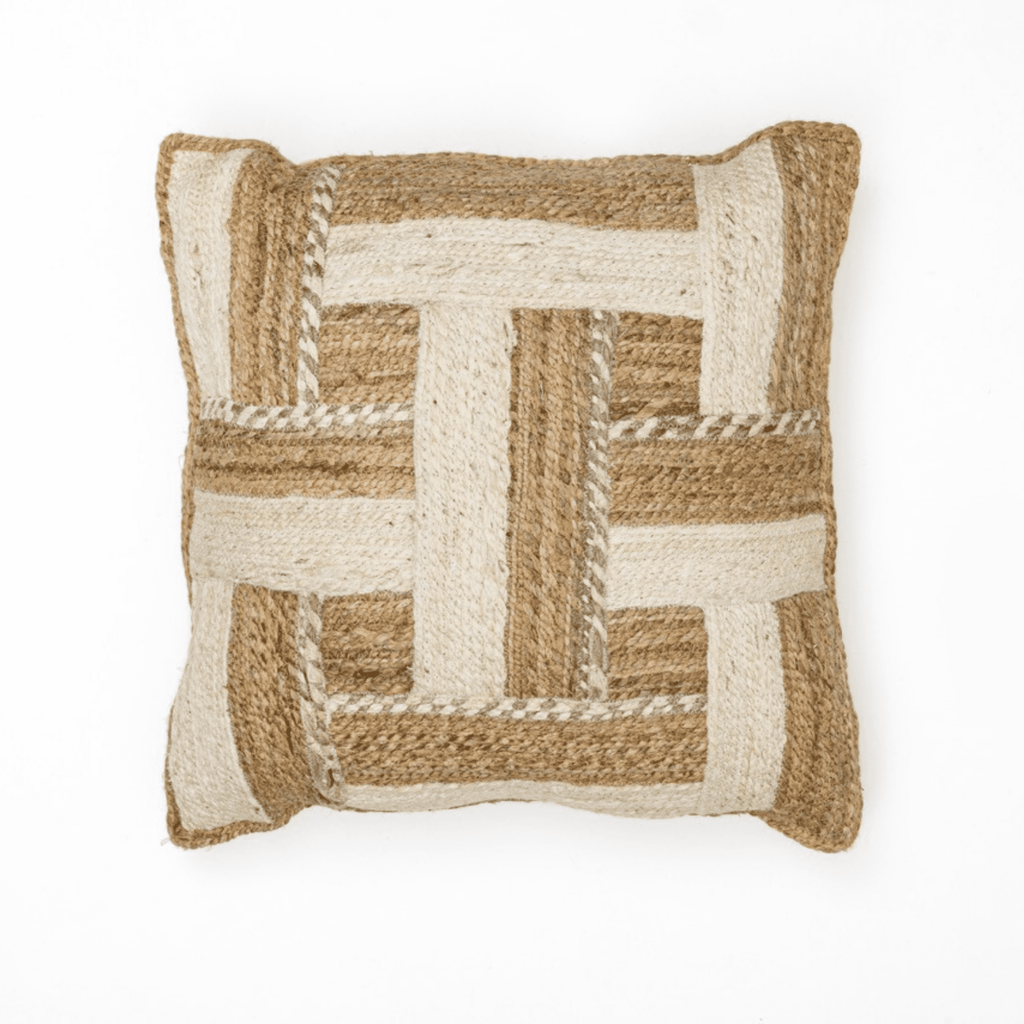 Lot de 2 grands coussins en corde naturelle 60×60 cm - Marinette Saint - Tropez