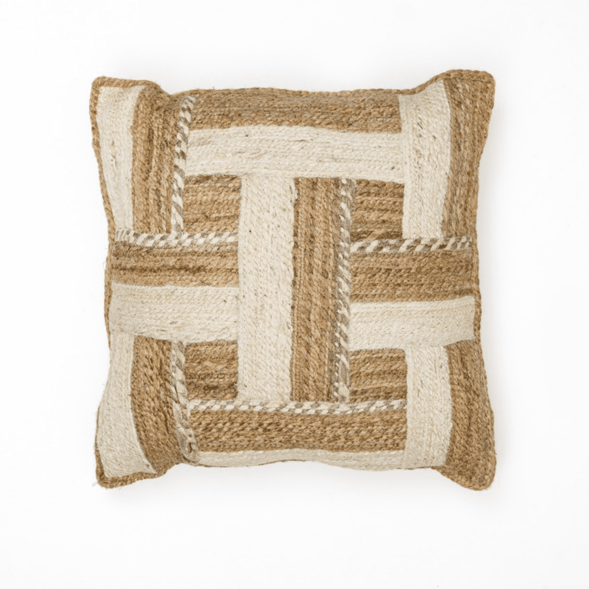 Lot de 2 grands coussins en corde naturelle 60×60 cm - Marinette Saint - Tropez