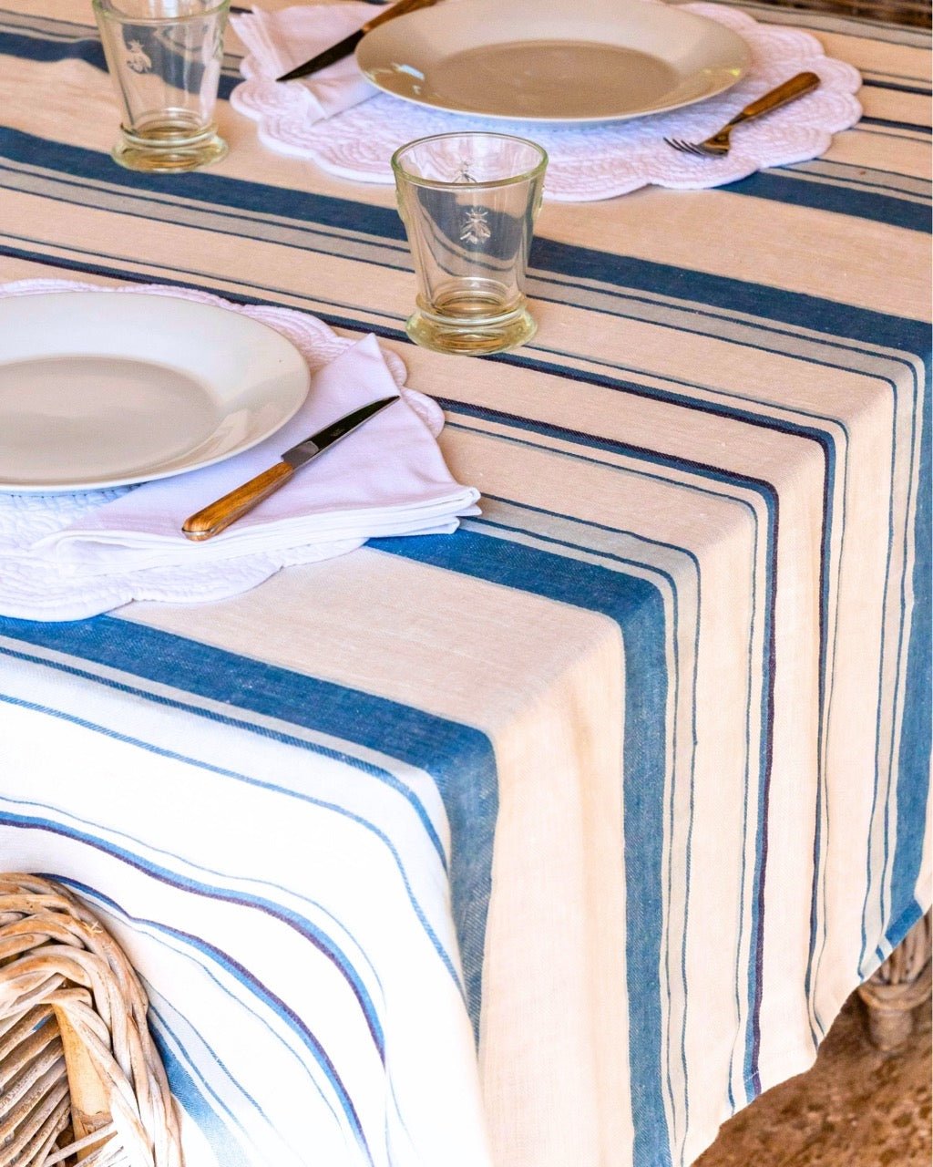 Nappe Trocadero Rayures Tissées - Marinette Saint - Tropez