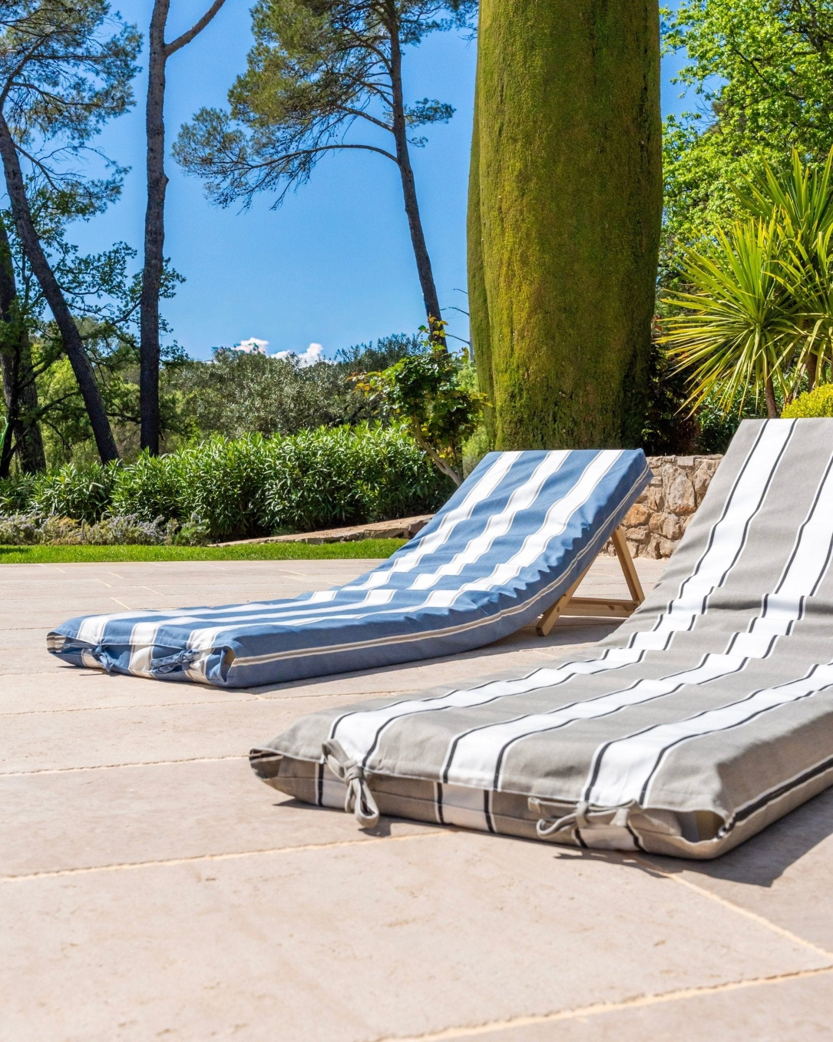 PACK DUO - 2 matelas de piscine complets larges rayures - Marinette Saint - Tropez