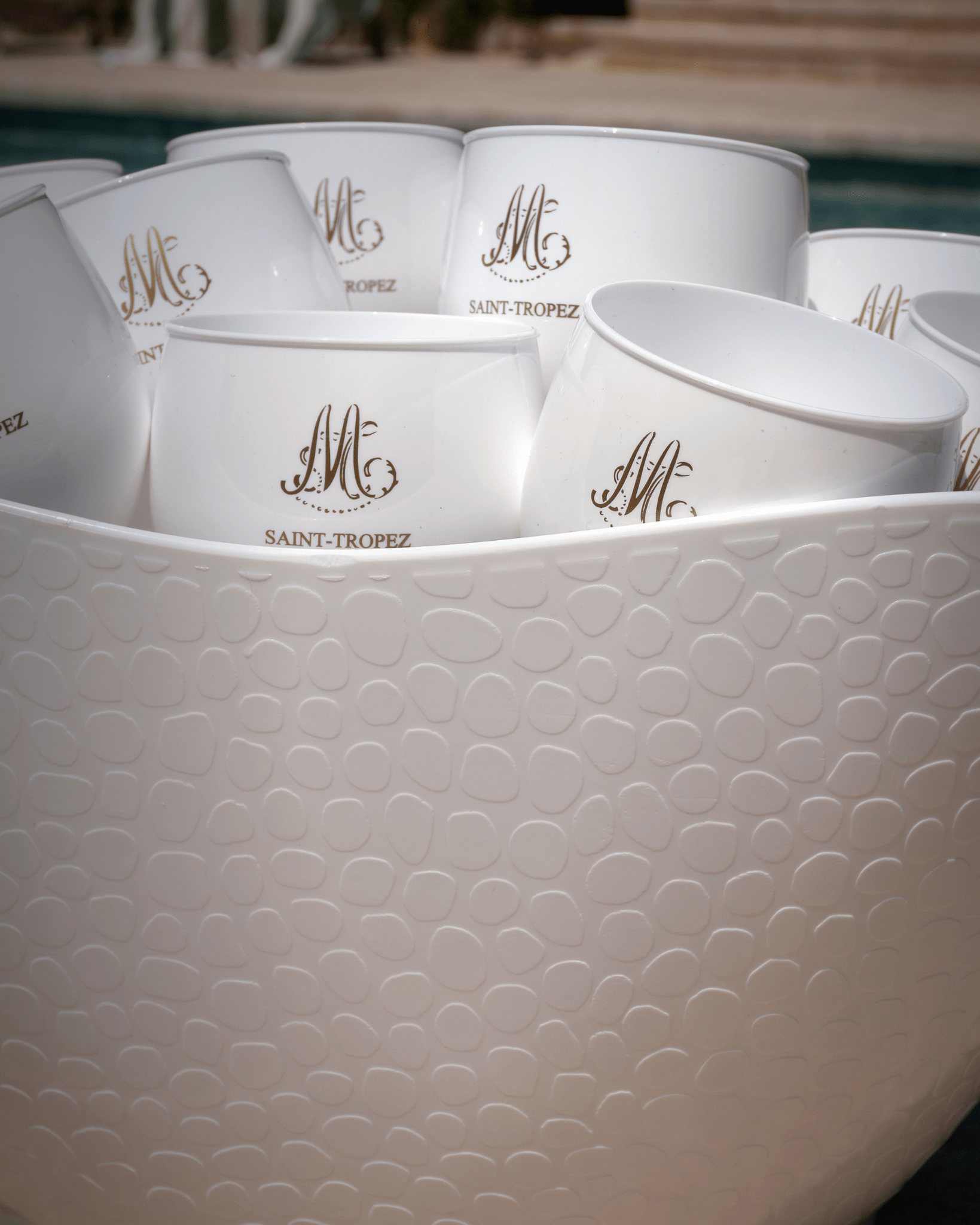 Pack Seau & 12 Verres Piscine — Bianco - Marinette Saint - Tropez