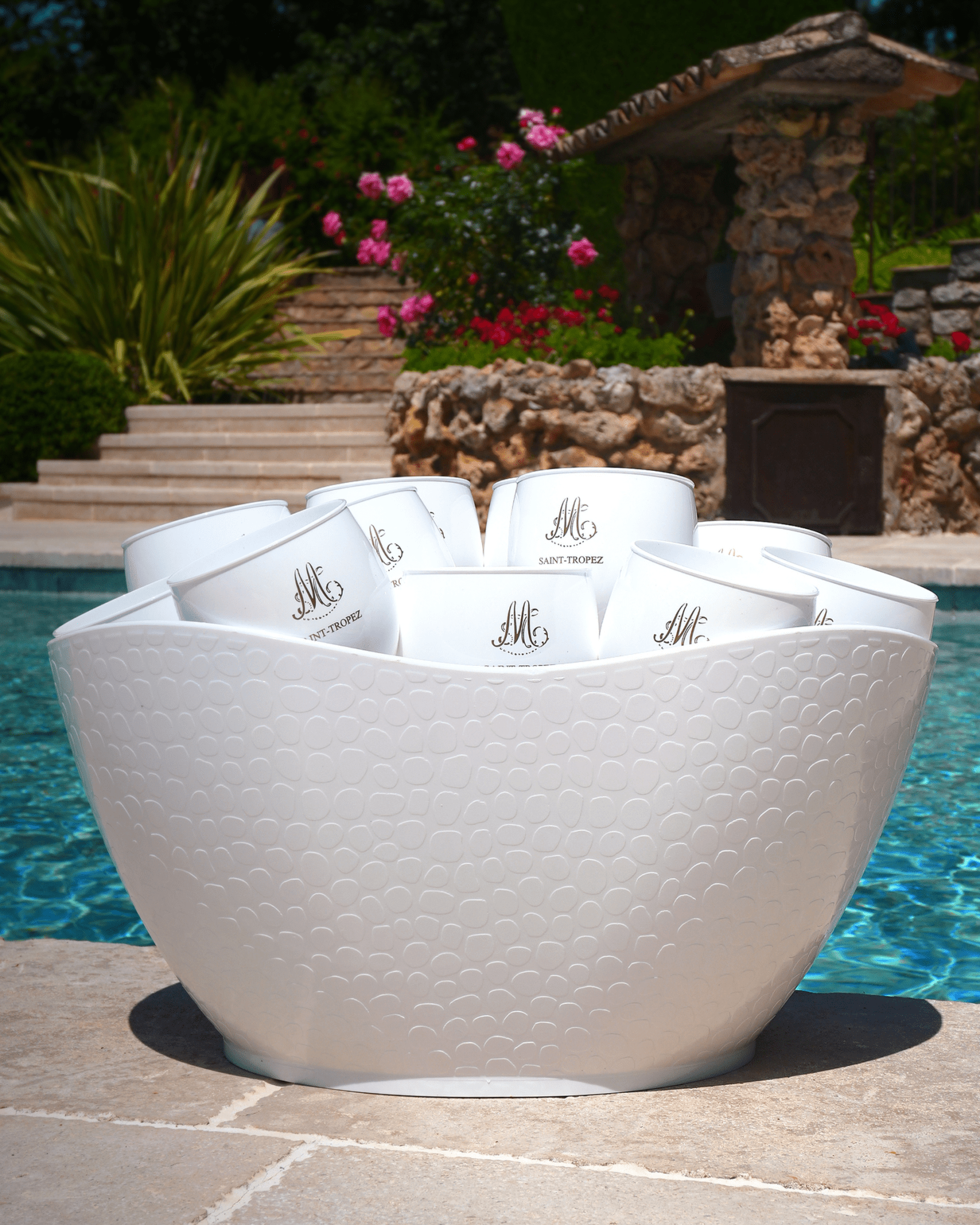 Pack Seau & 12 Verres Piscine — Bianco - Marinette Saint - Tropez