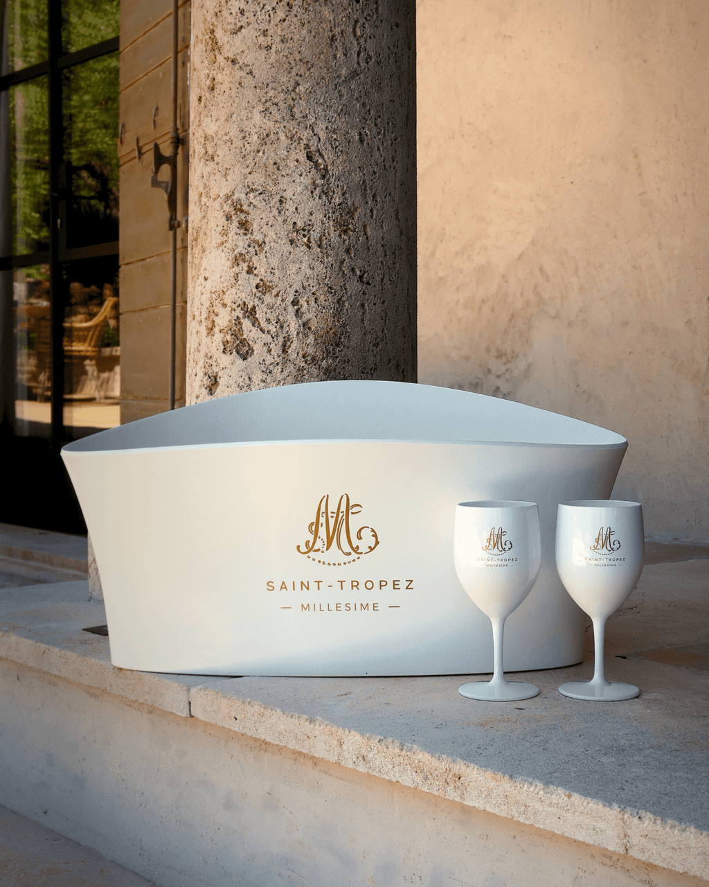 Pack Seau & 12 Verres Piscine — Millesime GM - Marinette Saint - Tropez