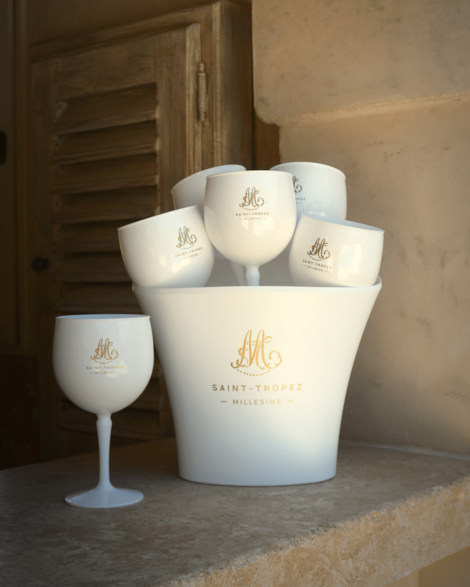 Pack Seau & 6 Verres Piscine — Millesime PM - Marinette Saint - Tropez
