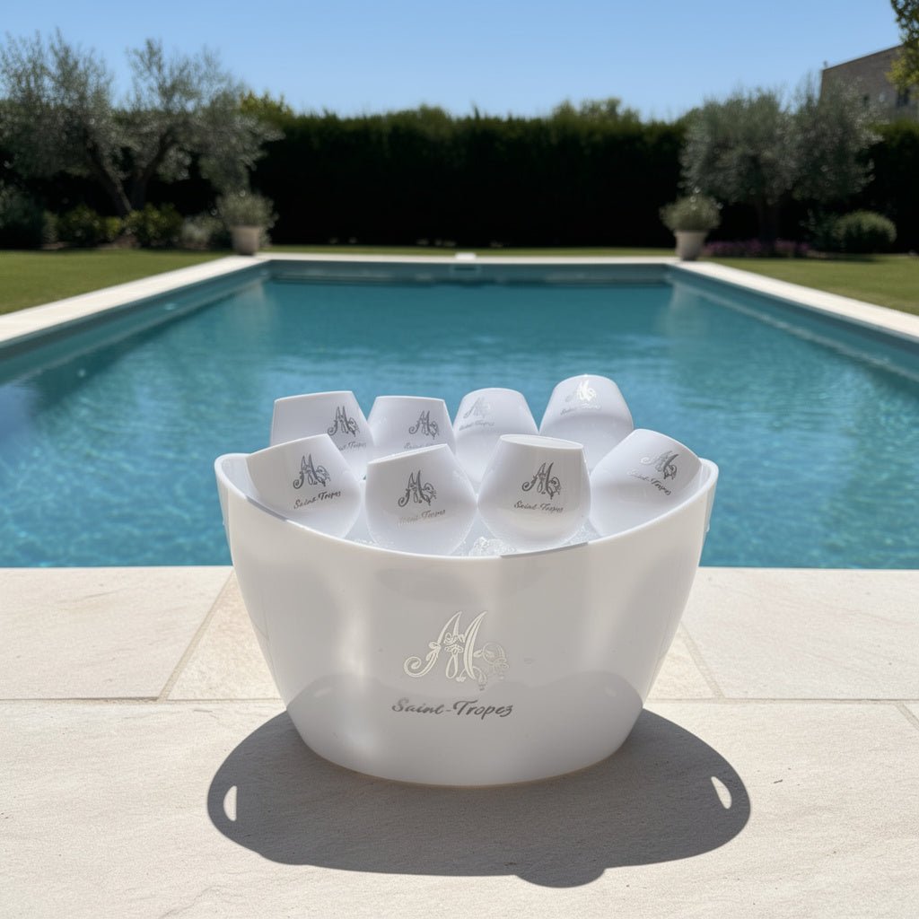 Pack Seau à glace 12L Argent & 8 verres Cépage 40cl – Marinette Saint - Tropez - Marinette Saint - Tropez