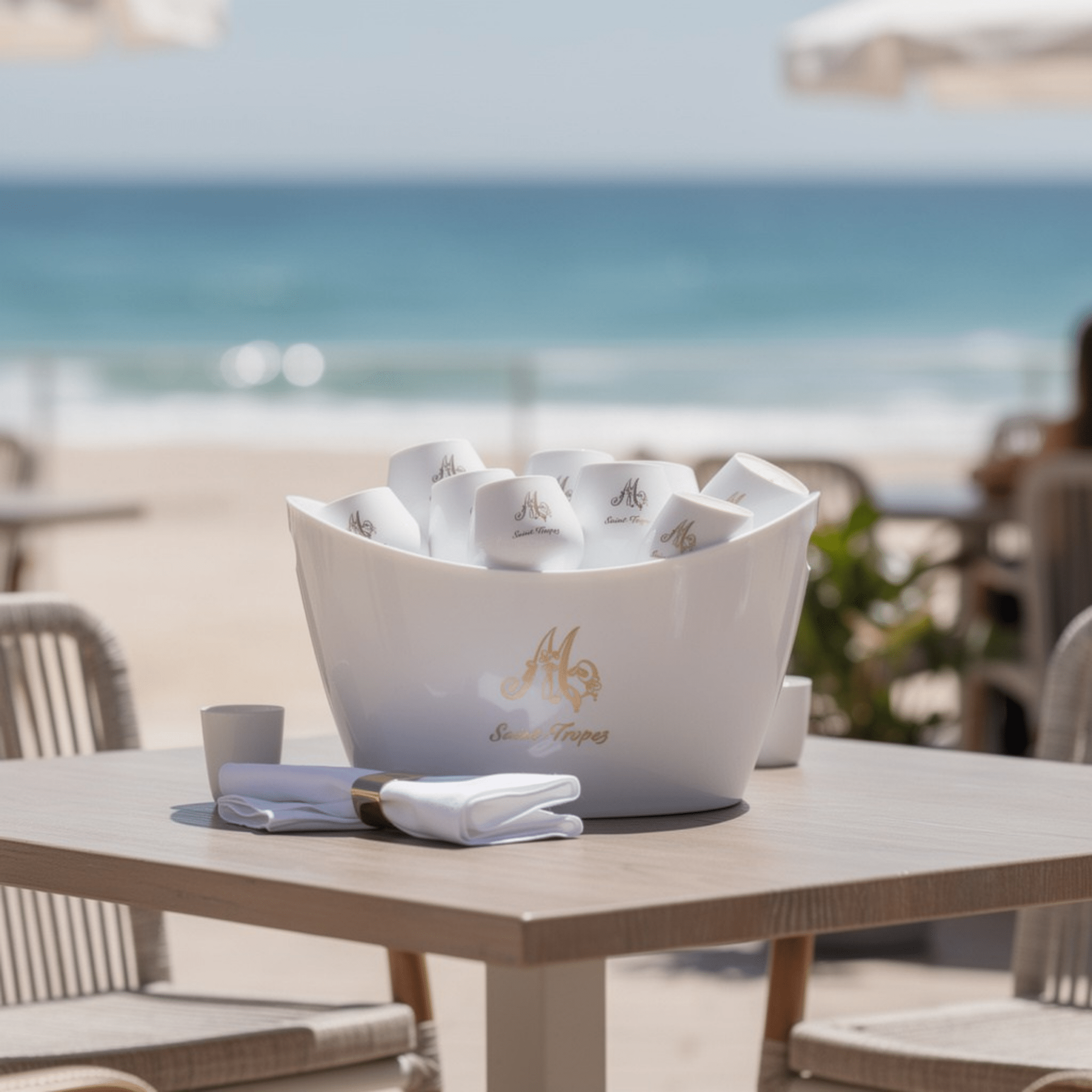 Pack Seau à glace 12L Gold & 8 verres Cépage 40cl – Marinette Saint - Tropez - Marinette Saint - Tropez