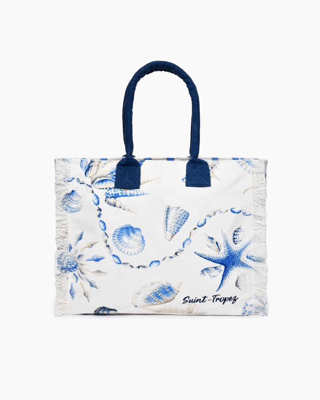 Sac de Plage Deauville - Grand Modèle 100% Coton, 37×33×19 cm - 2 Coloris - Marinette Saint - Tropez
