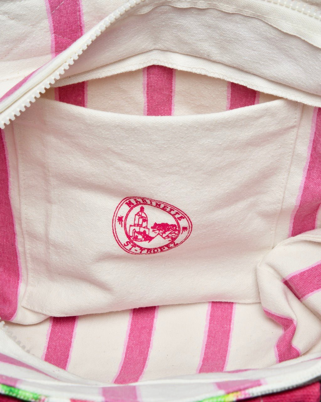 Sac de Plage Dolce Vita - Moyen Modèle Imprimé Citrons & Azulejos 100% Coton, 28×24×15 cm - 2 Coloris - Marinette Saint - Tropez