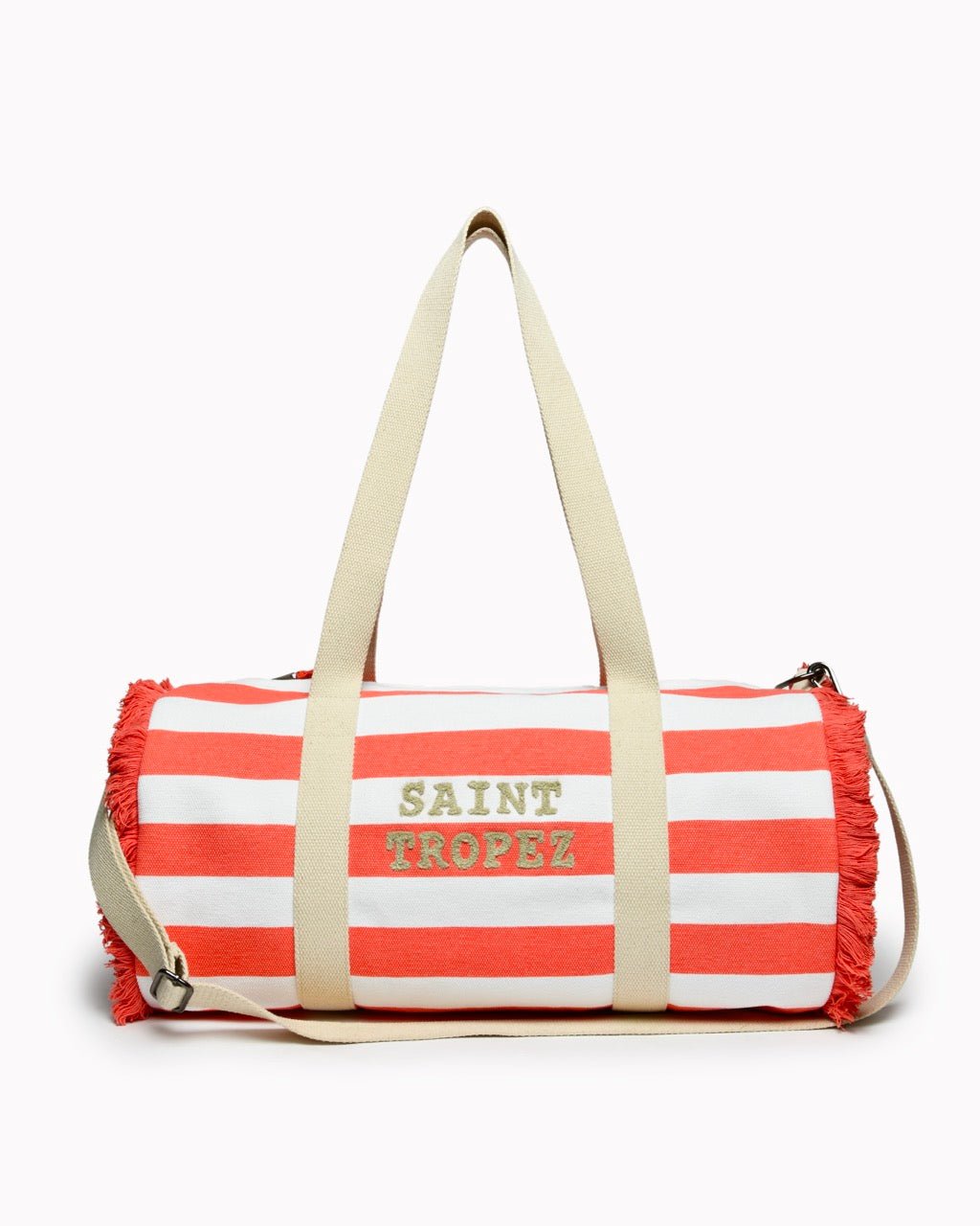 Sac de Plage Travel - Grand Modèle Forme Polochon Rayures 50×25 cm - 4 Coloris - Marinette Saint - Tropez