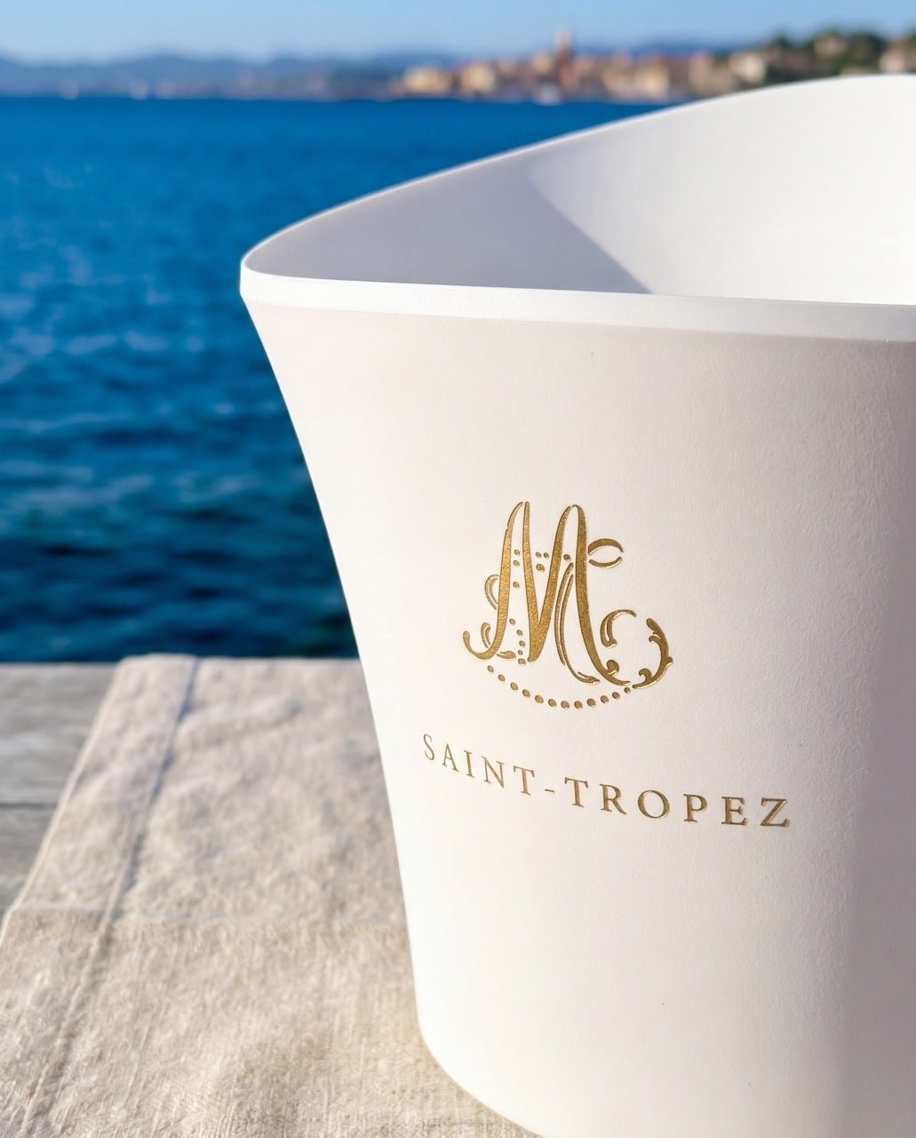 Seau à champagne 10L "M" Gold élégant et pratique - Marinette Saint - Tropez