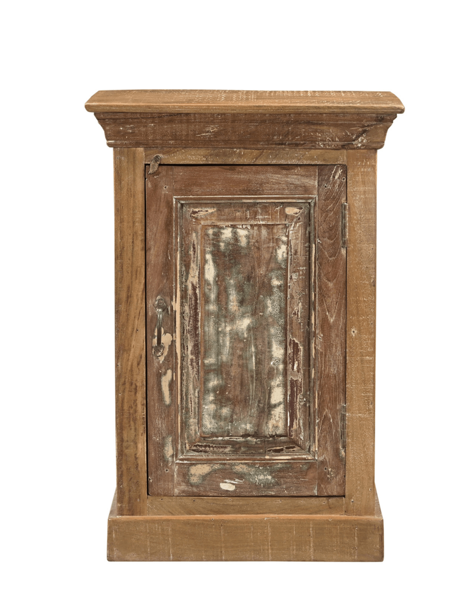 Table de chevet ancienne en bois patiné - Marinette Saint - Tropez