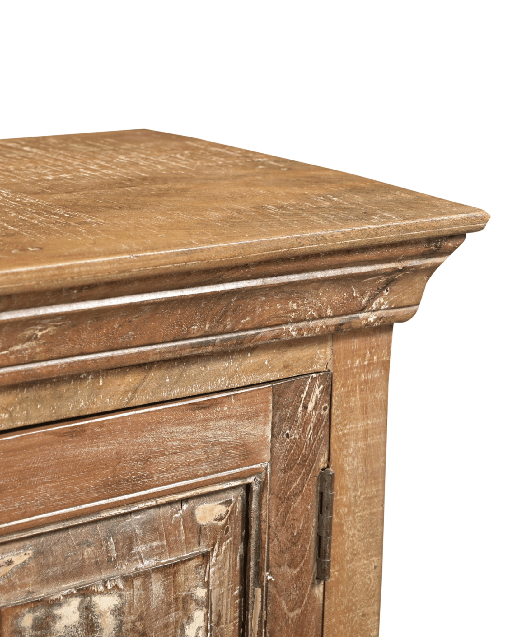 Table de chevet ancienne en bois patiné - Marinette Saint - Tropez