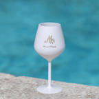 Verre 40cl et 55cl blanc avec logo M gold - Marinette Saint - Tropez